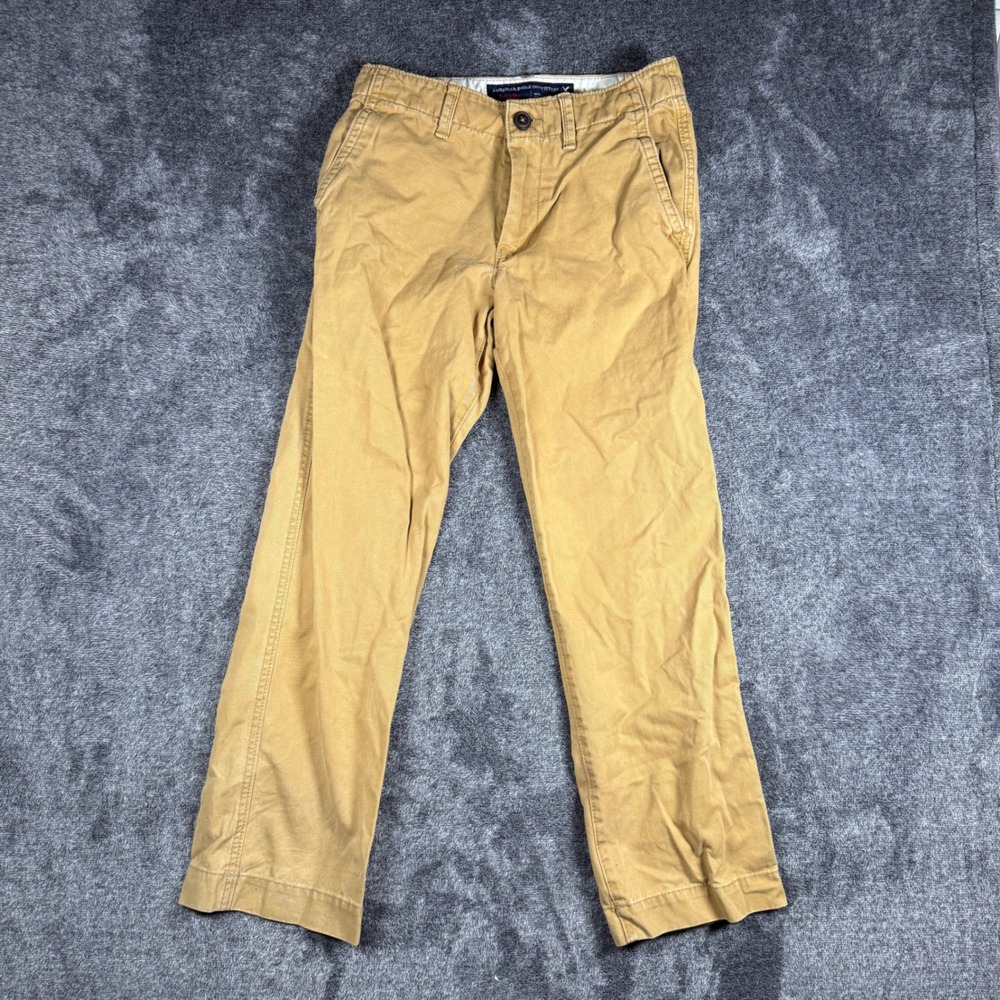 American Eagle Outfitters Relaxed Chino Pants Mens 28x30 Mustard Tan Cotton